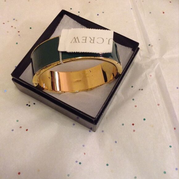 J. Crew Hunter Green Cuff Bangle - Picture 1 of 3
